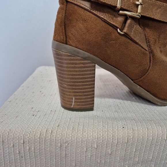 Rusty Brown Faux Suede Booties - Picture 6 of 12